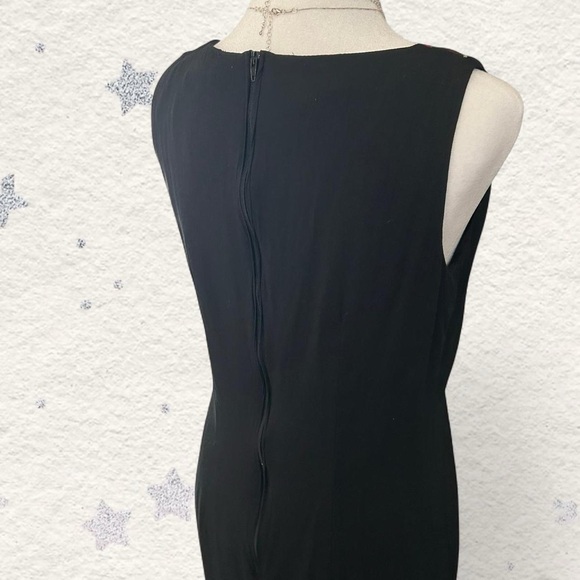 Jessica Howard Vintage Black & Red Floral Sleeveless Sheath Dress 6 Petite - Picture 6 of 6